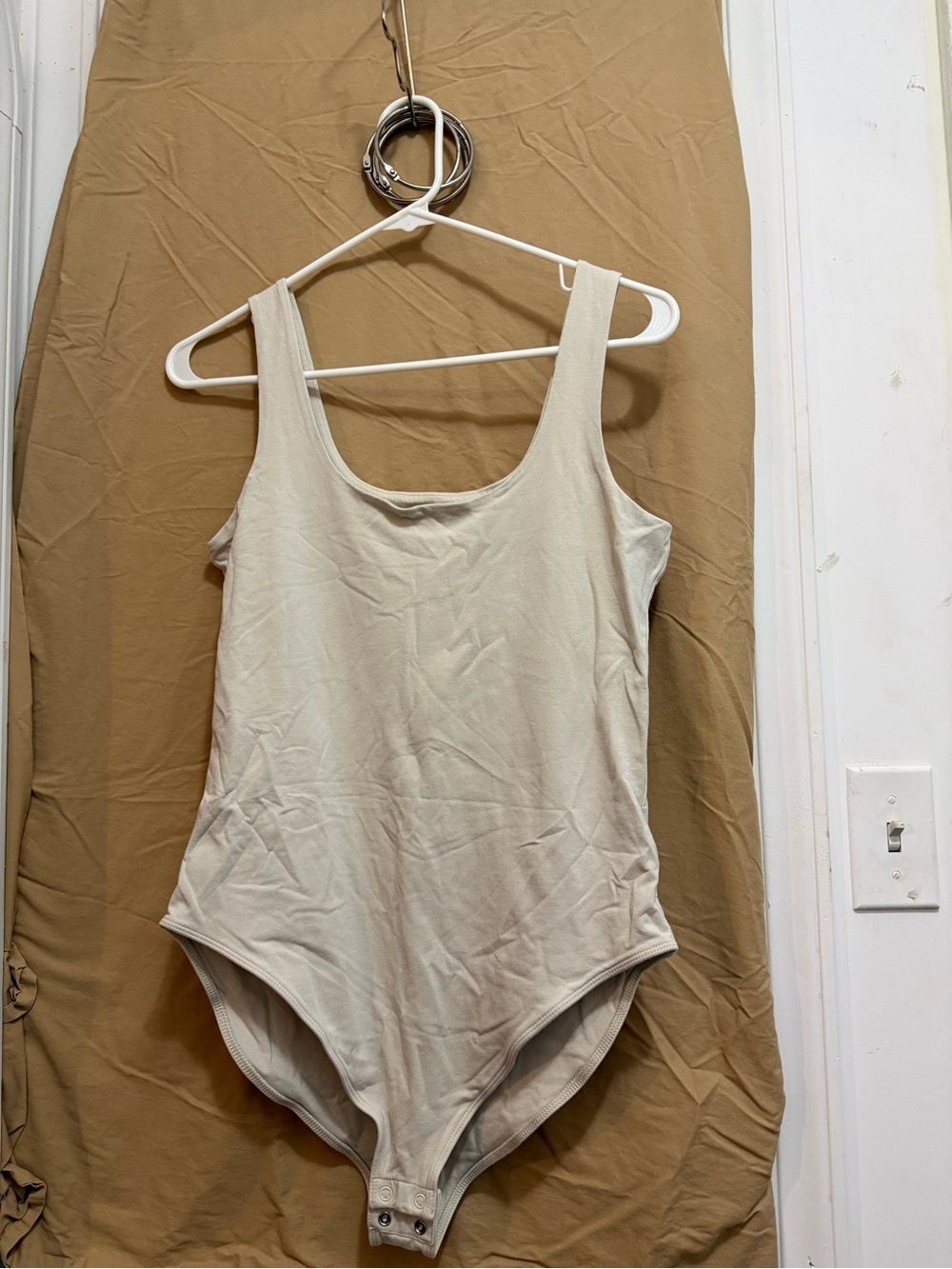 Old Navy Light Beige Scoop-Style Bodysuit